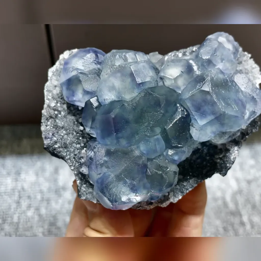 Natural Blue Phantom Fluorite comes from Fujian,China 90*60*40MM - image 3
