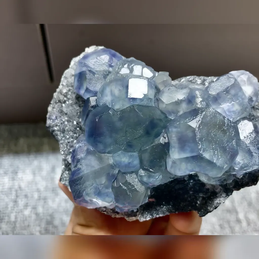 Natural Blue Phantom Fluorite comes from Fujian,China 90*60*40MM - image 2