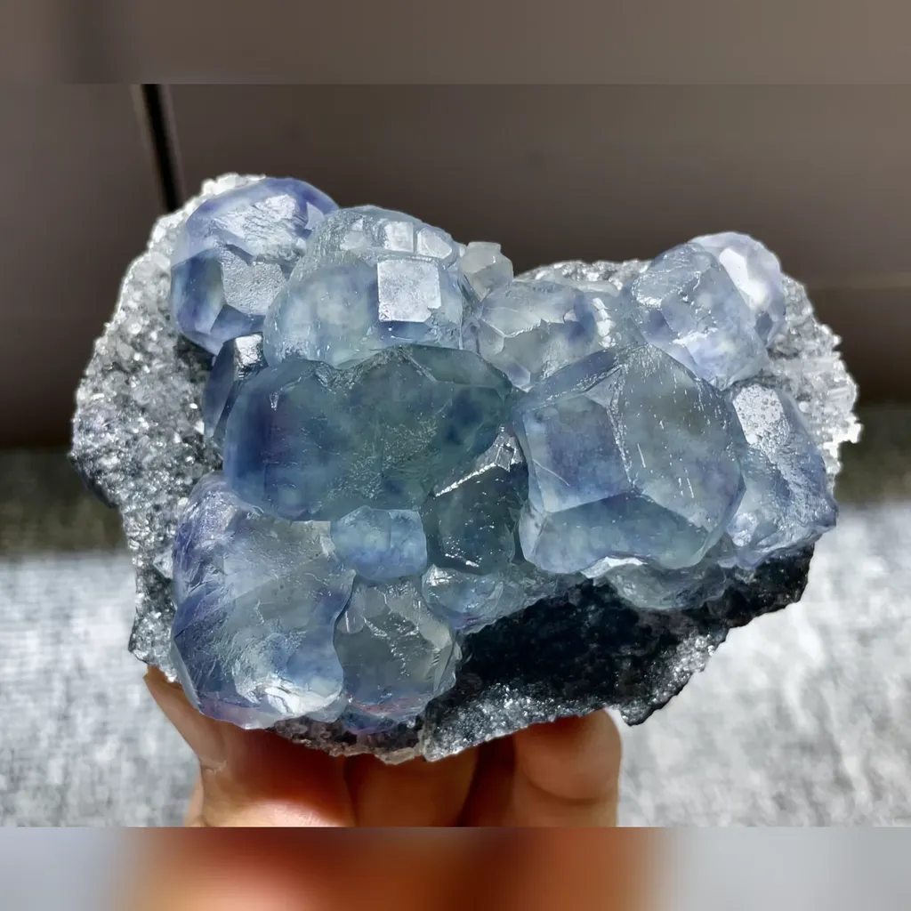 Natural Blue Phantom Fluorite comes from Fujian,China 90*60*40MM image