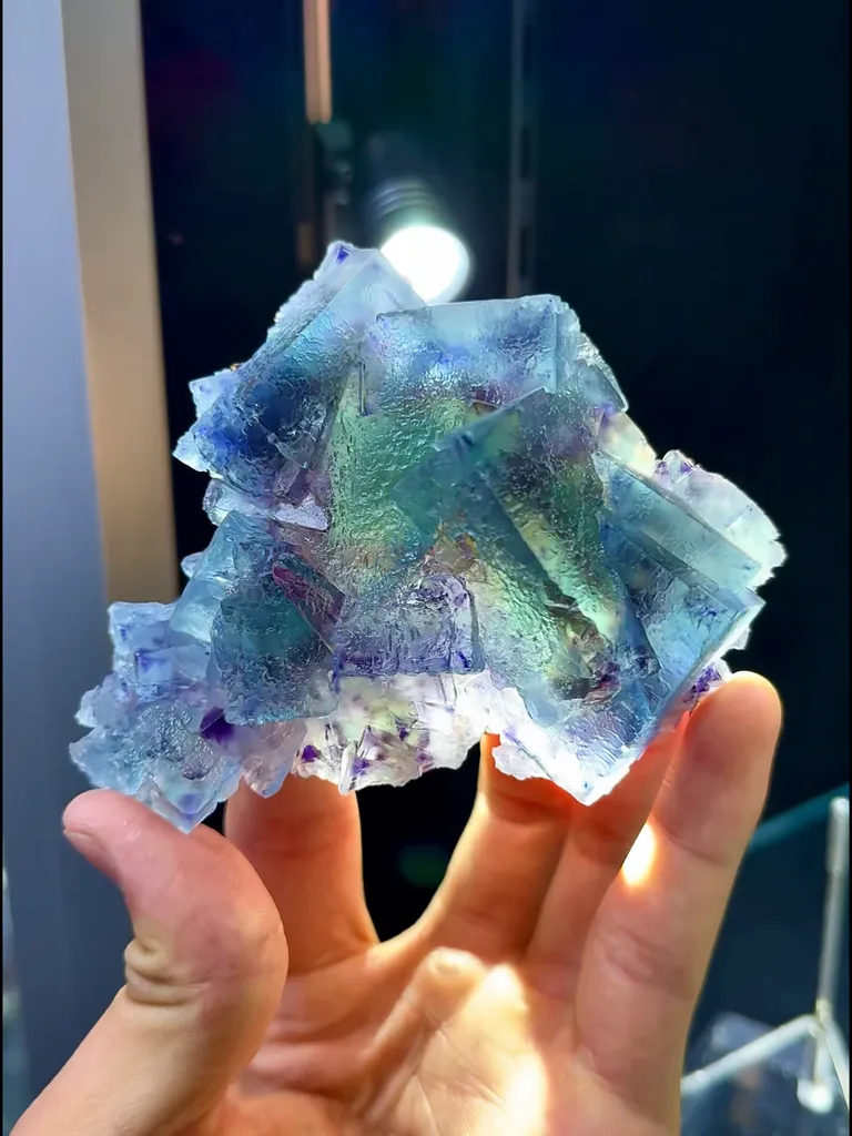 Natural Blue Phantom Fluorite comes from Yaogangxian, Hunan 95*80*30MM - image 2