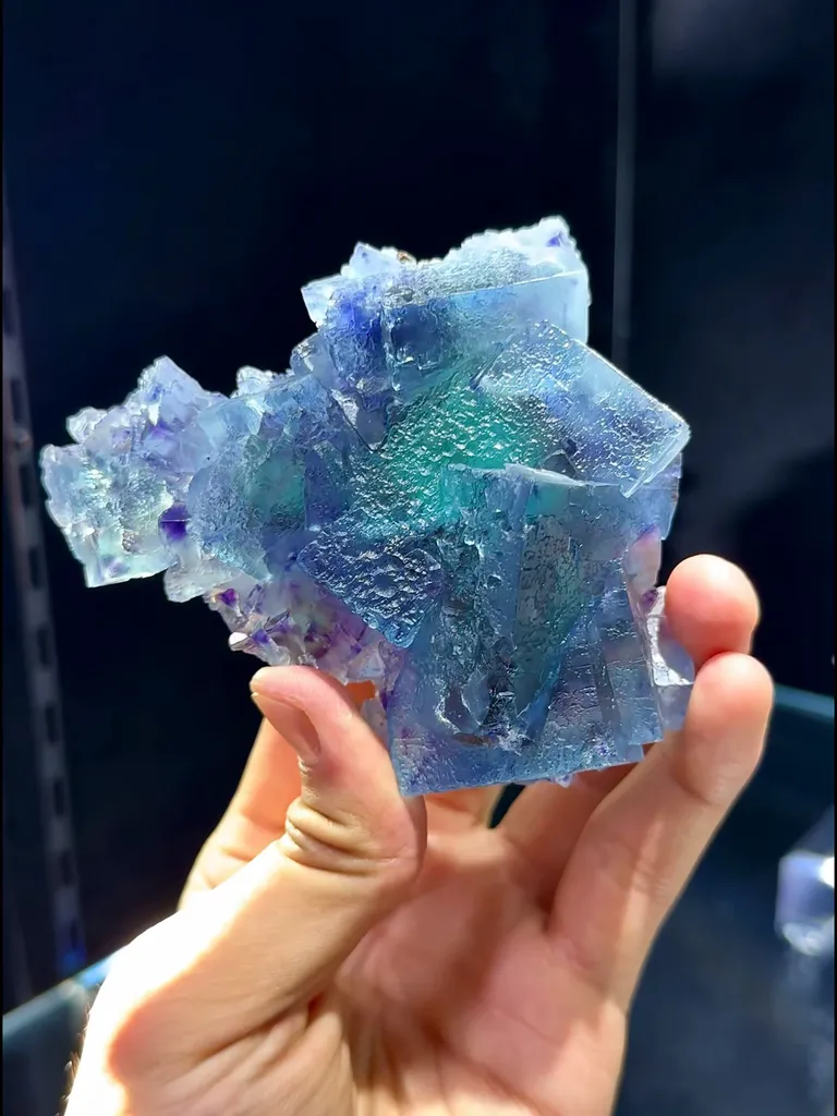 Natural Blue Phantom Fluorite comes from Yaogangxian, Hunan 95*80*30MM - image 4