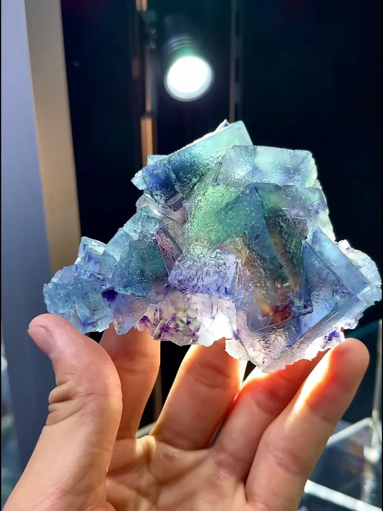Natural Blue Phantom Fluorite comes from Yaogangxian, Hunan 95*80*30MM - image 5