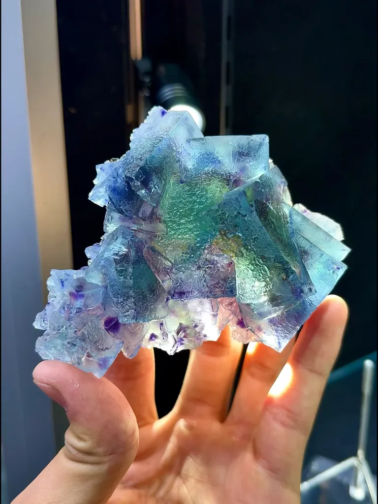 Natural Blue Phantom Fluorite  comes from Yaogangxian, Hunan 95*80*30MM image