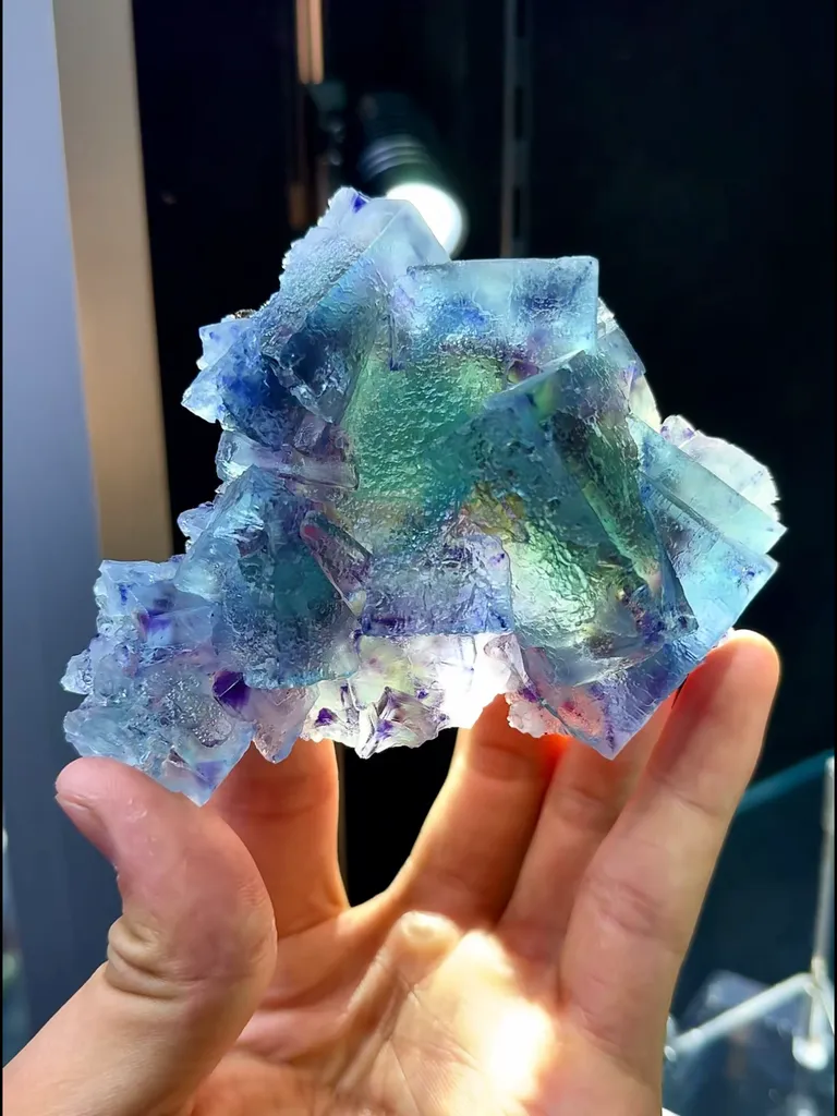 Natural Blue Phantom Fluorite comes from Yaogangxian, Hunan 95*80*30MM - image 6