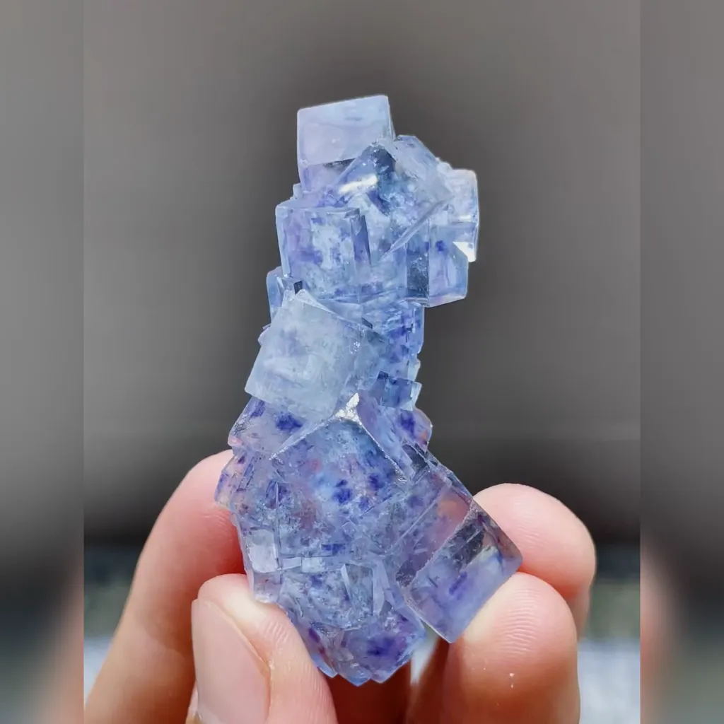 Natural Blue Phantom Fluorite comes from Yaogangxian,Hunan 30*55*15MM image