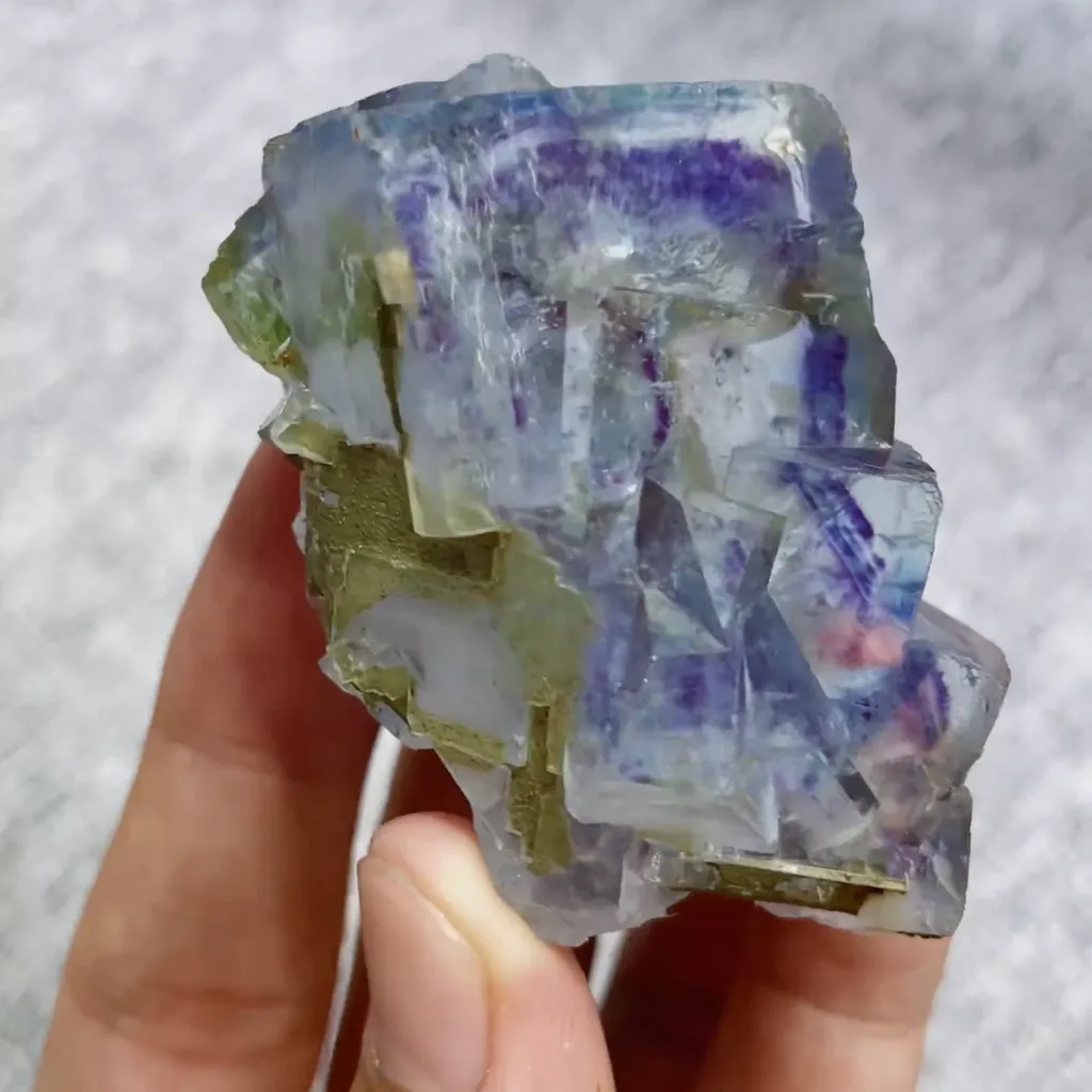 Natural Blue Phantom Fluorite comes from Yaogangxian,Hunan 30*60*25MM - image 4