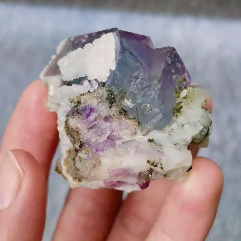 Natural Blue Phantom Fluorite comes from Yaogangxian,Hunan 35*35*35MM - image 3