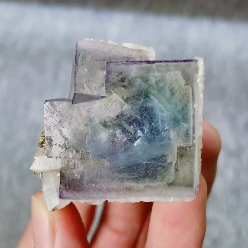 Natural Blue Phantom Fluorite comes from Yaogangxian,Hunan 35*35*35MM image