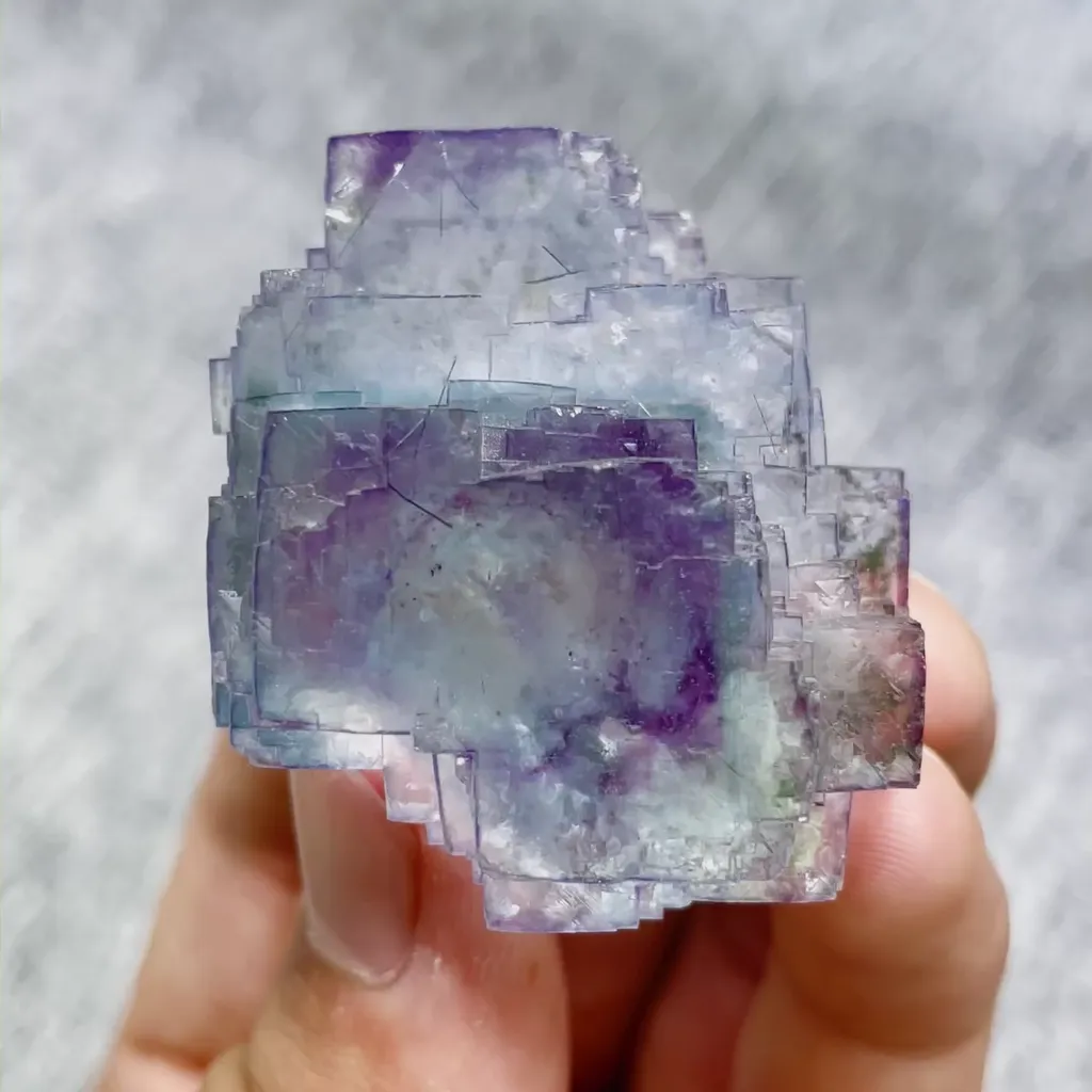 Natural Blue Phantom Fluorite comes from Yaogangxian,Hunan 35*40*30MM image