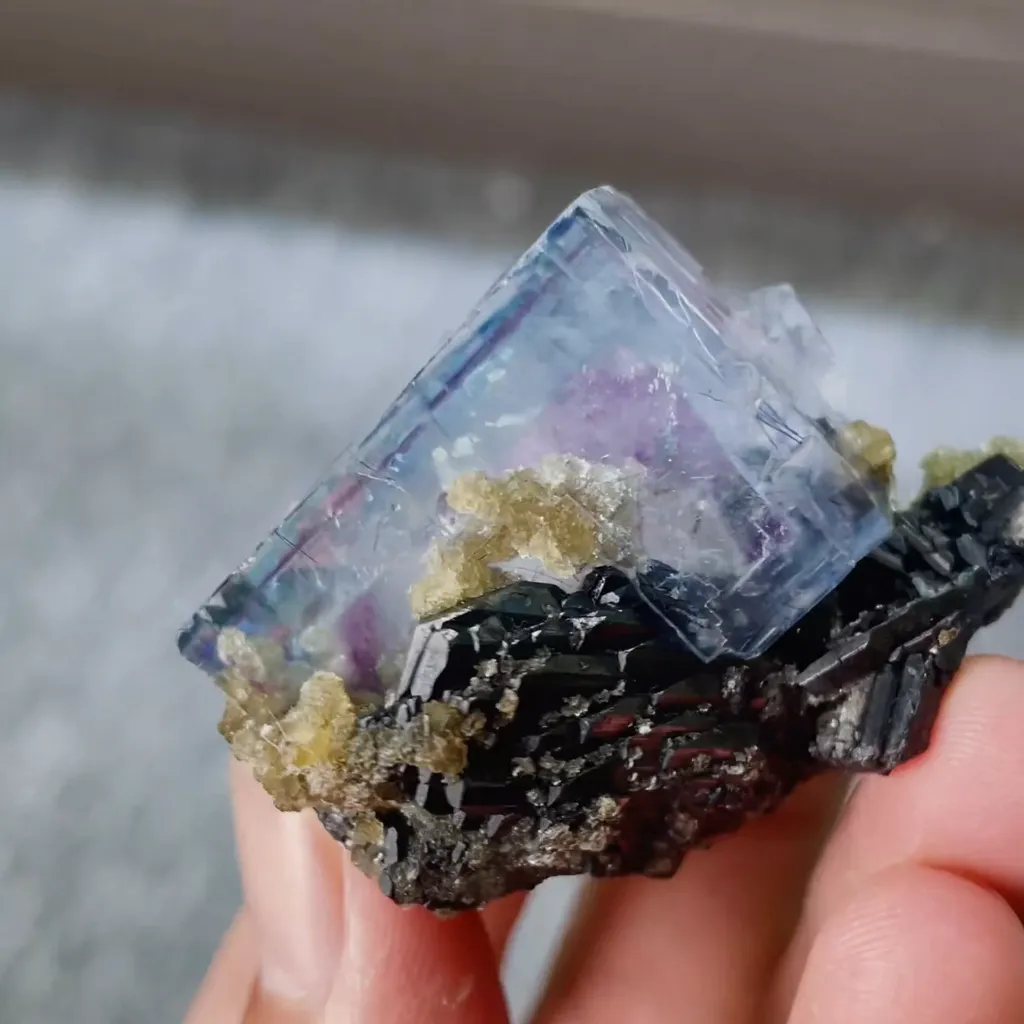 Natural Blue Phantom Fluorite comes from Yaogangxian,Hunan 40*30*30MM - image 3