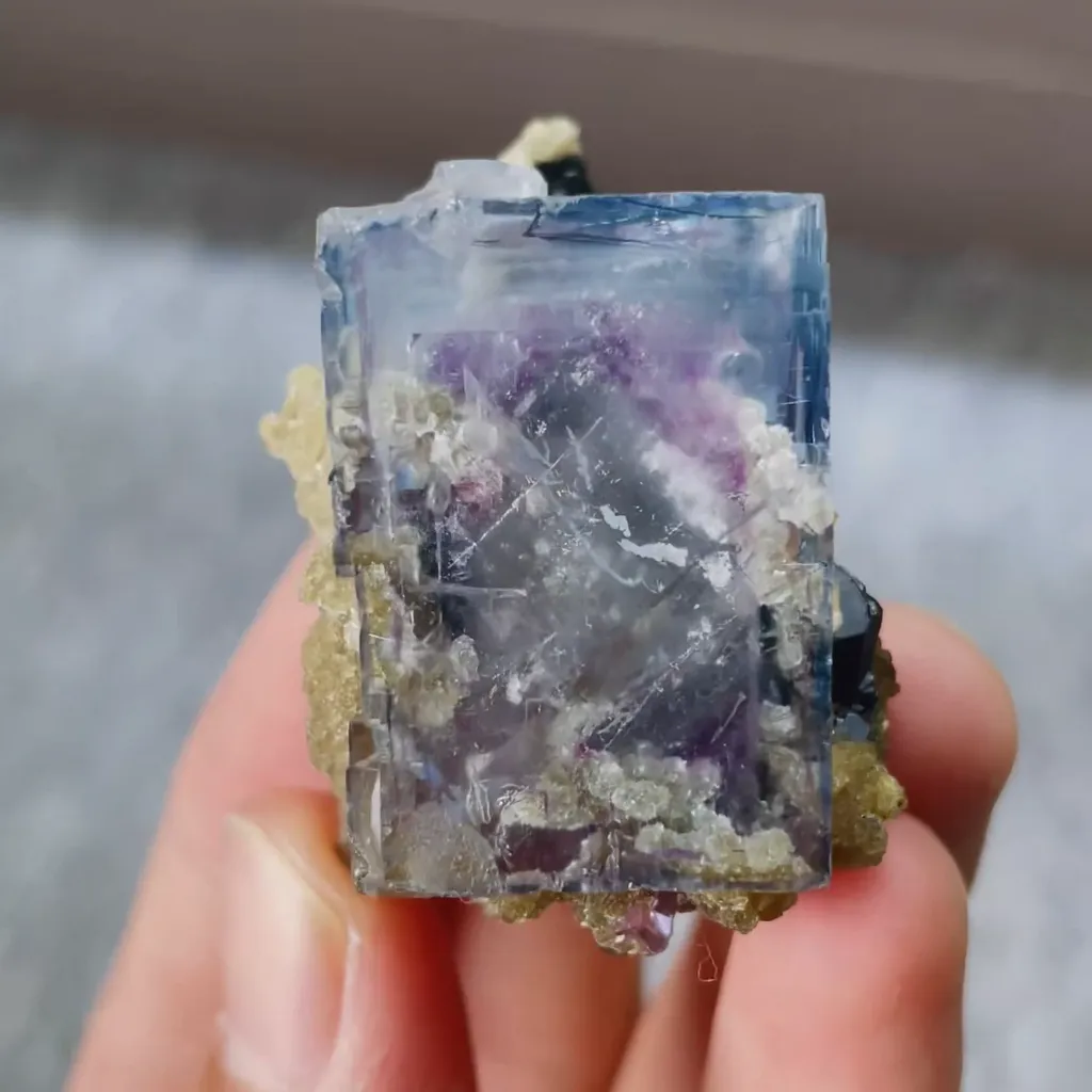 Natural Blue Phantom Fluorite comes from Yaogangxian,Hunan 40*30*30MM - image 2