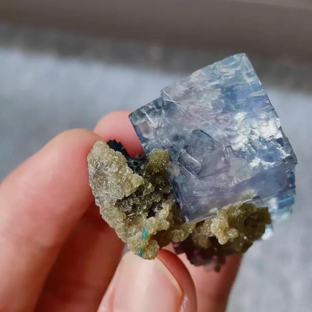 Natural Blue Phantom Fluorite comes from Yaogangxian,Hunan 40*30*30MM - image 5