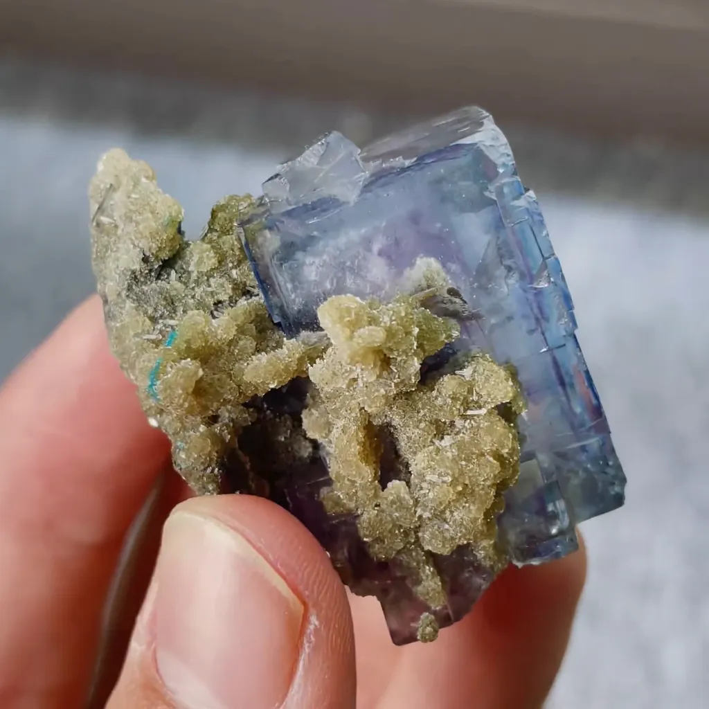 Natural Blue Phantom Fluorite comes from Yaogangxian,Hunan 40*30*30MM - image 4