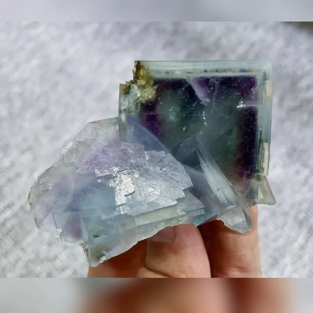 Natural Blue Phantom Fluorite comes from Yaogangxian,Hunan 70*50*35MM image