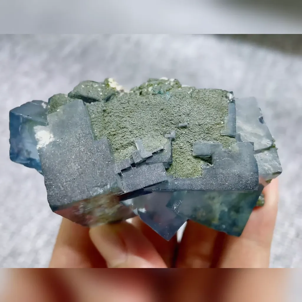 Natural Blue Phantom Fluorite comes from Yaogangxian,Hunan 75*45*30MM - image 3