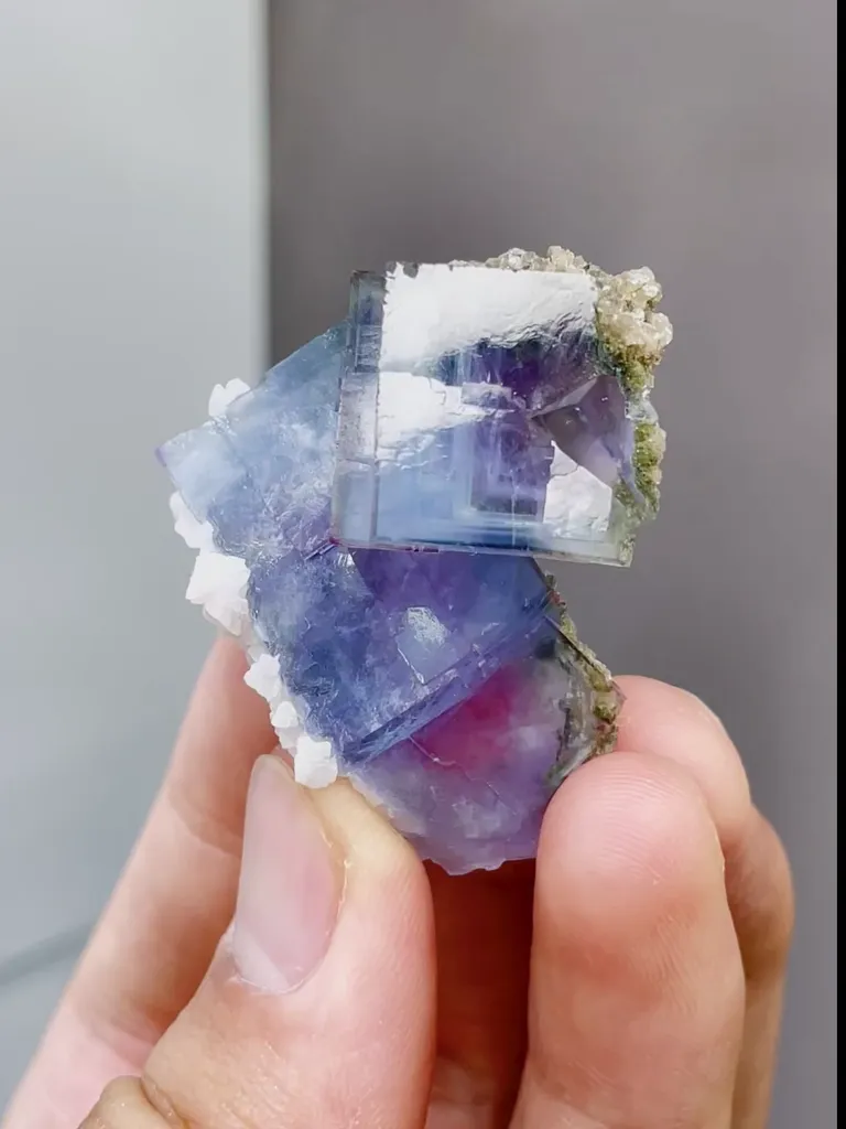 Natural Blue Phantom Fluorite comes from Yaogaoxian,Hunan 35*35*30MM image