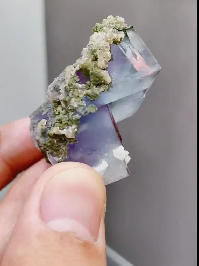 Natural Blue Phantom Fluorite comes from Yaogaoxian,Hunan 35*35*30MM - image 5