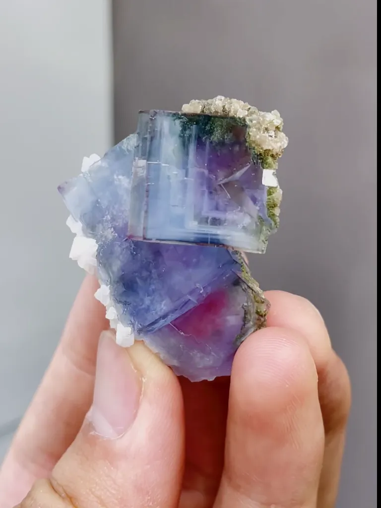 Natural Blue Phantom Fluorite comes from Yaogaoxian,Hunan 35*35*30MM - image 2