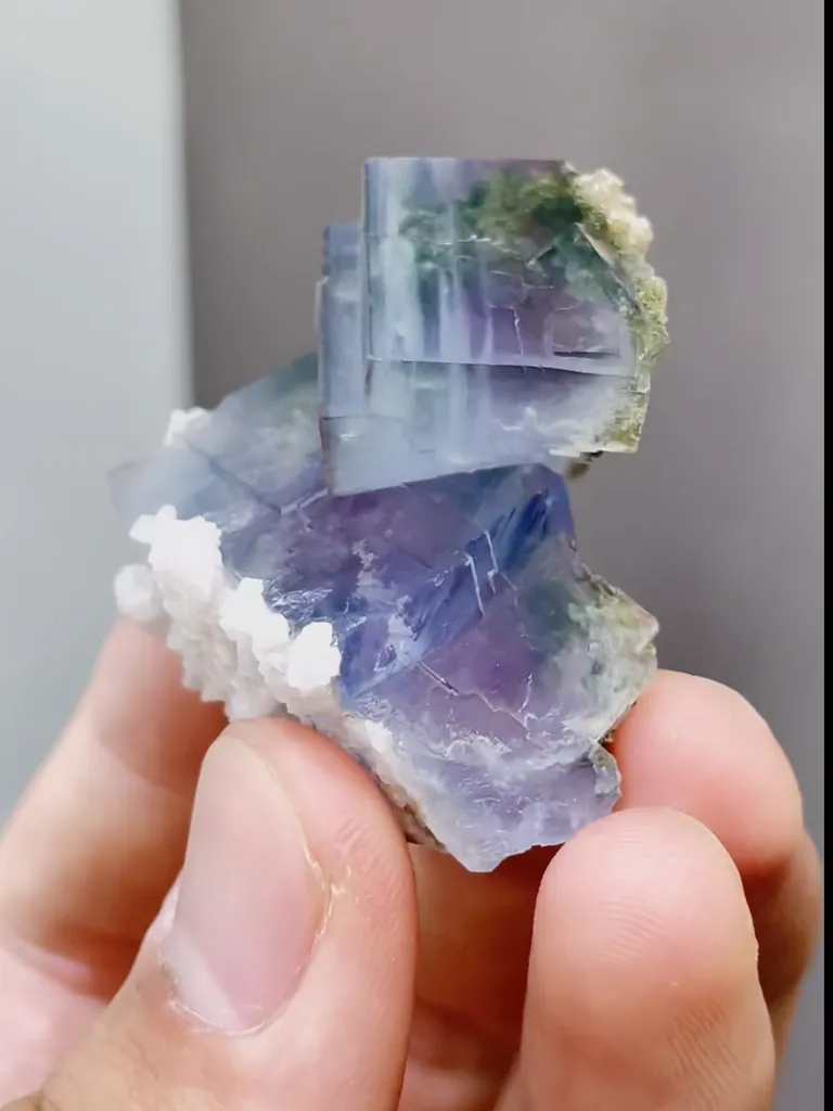 Natural Blue Phantom Fluorite comes from Yaogaoxian,Hunan 35*35*30MM - image 3