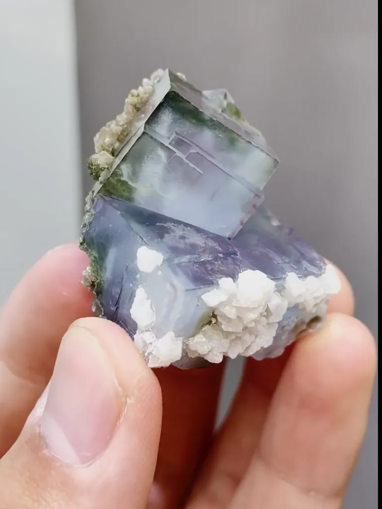 Natural Blue Phantom Fluorite comes from Yaogaoxian,Hunan 35*35*30MM - image 4