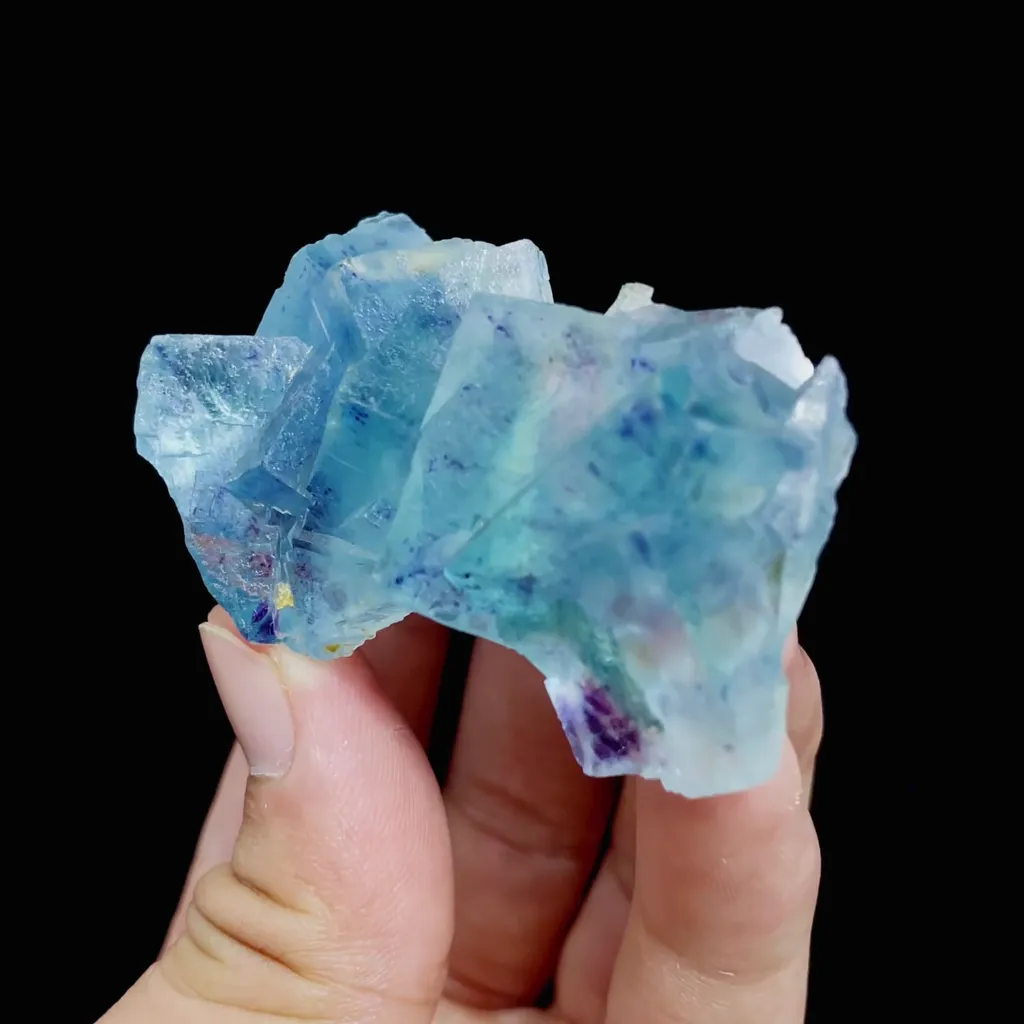 Natural Blue Phantom Fluorite comes from Yindu, Inner Mongolia 70*35*20MM image