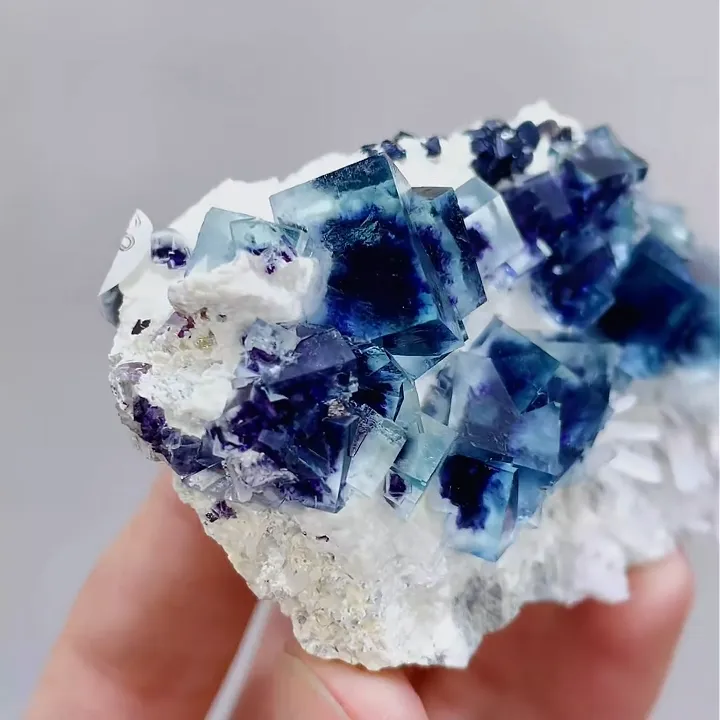 Natural Blue Phantom Fluorite comes from Yindu, Inner Mongolia 75*45*25MM - image 3