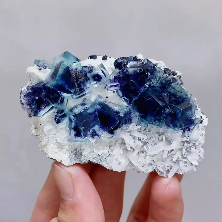 Natural Blue Phantom Fluorite comes from Yindu, Inner Mongolia 75*45*25MM - image 4