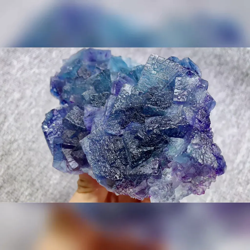 Natural Blue Phantom Fluorite comes from Yindu,Inner Mongolia 125*85*25MM - image 2