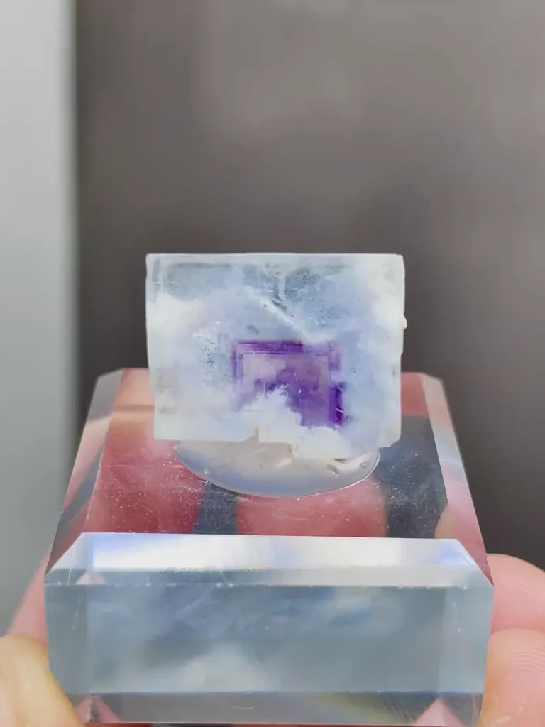 Natural Blue Phantom Fluorite comes from Yindu,Inner Mongolia 15*15*10MM image