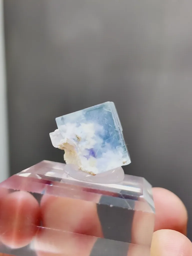 Natural Blue Phantom Fluorite comes from Yindu,Inner Mongolia 15*15*10MM - image 3