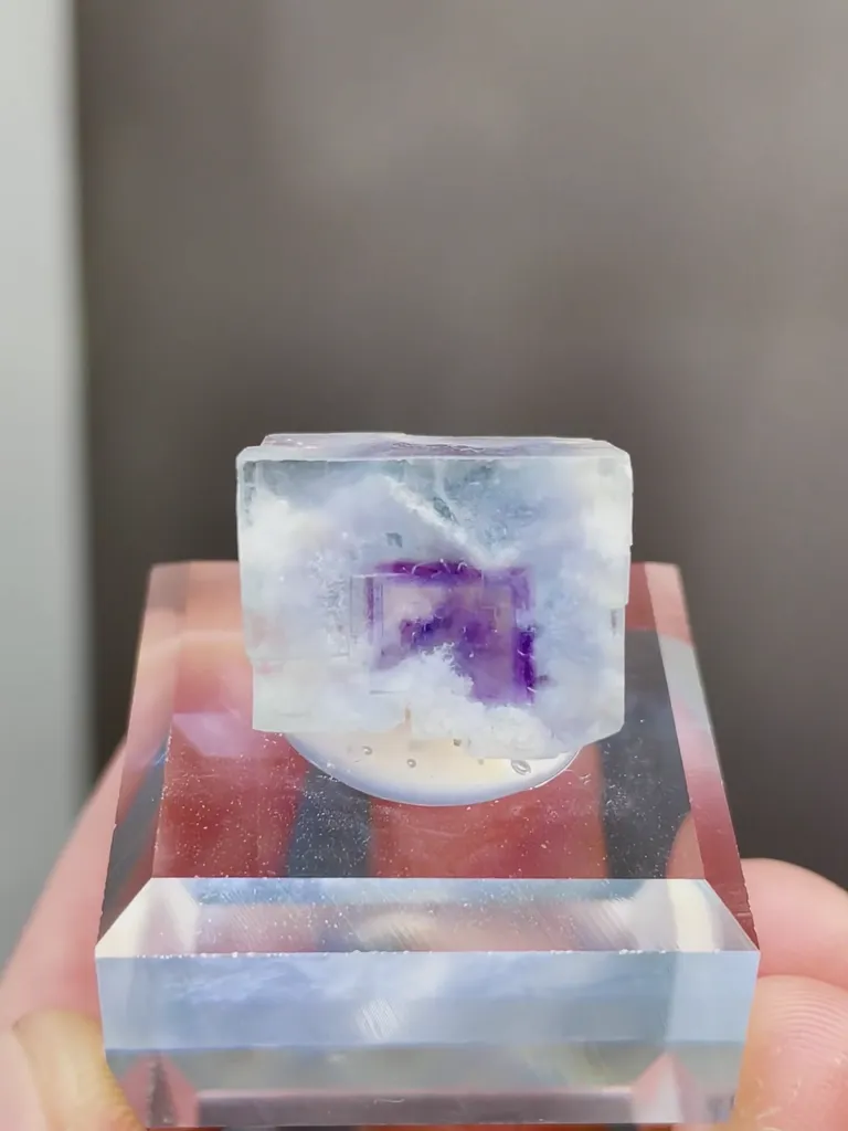 Natural Blue Phantom Fluorite comes from Yindu,Inner Mongolia 15*15*10MM - image 2