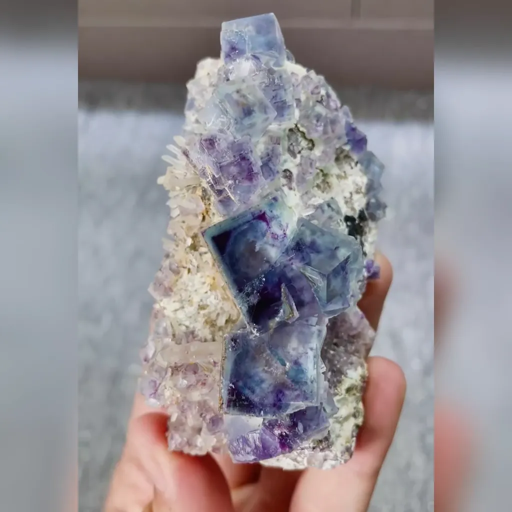 Natural Blue Phantom Fluorite comes from Yindu,Inner Mongolia 50*85*40MM - image 4