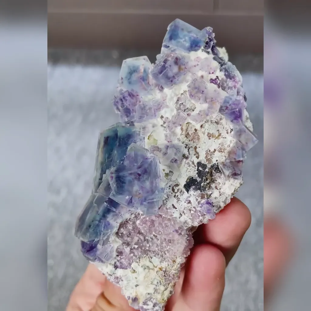 Natural Blue Phantom Fluorite comes from Yindu,Inner Mongolia 50*85*40MM - image 3