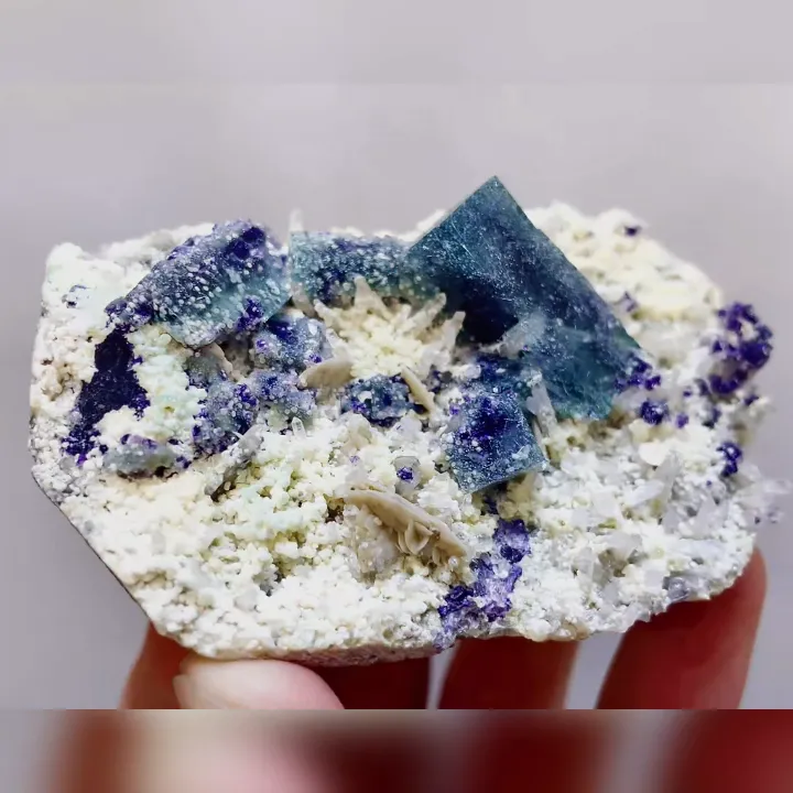 Natural Blue Phantom Fluorite & Mica, Mineral Specimen: Inner Mongolia,China (80*50*30mm) - image 3