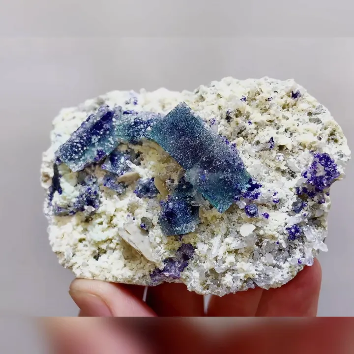 Natural Blue Phantom Fluorite & Mica, Mineral Specimen: Inner Mongolia,China (80*50*30mm) - image 2