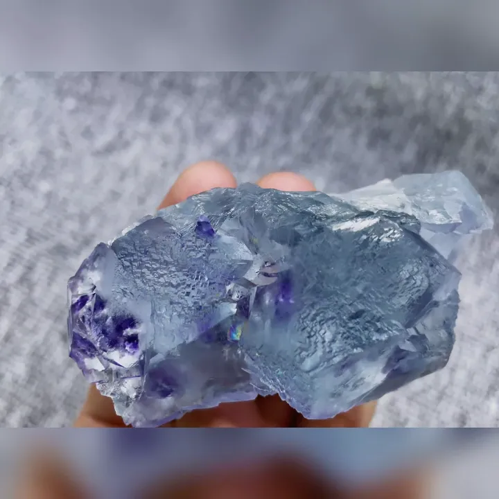 Natural Blue Phantom Fluorite, Mineral Specimen: Yaogangxian,Hunan (75*45*45MM) - image 4