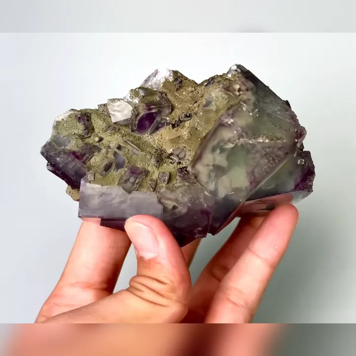 Natural Blue Phantom Fluorite, Mineral Specimen: Yaogangxian,Hunan（100*65*65MM） - image 3