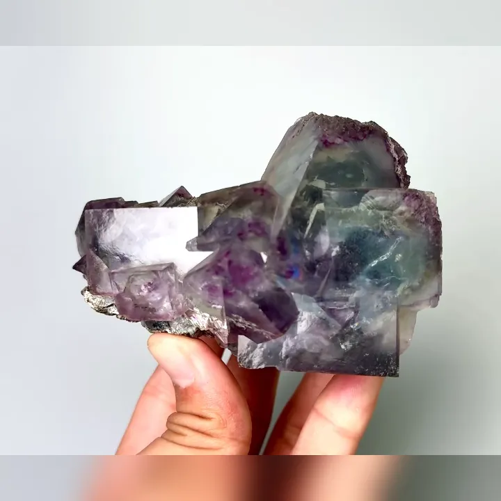 Natural Blue Phantom Fluorite, Mineral Specimen: Yaogangxian,Hunan（100*65*65MM） - image 2