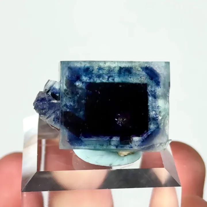 Natural Blue Phantom Fluorite, Mineral Specimen: Yindu,Inner Mongolia (25*15*15MM) - image 5