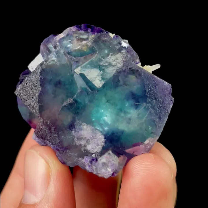 Natural Blue Phantom Fluorite, Mineral Specimen: Yindu,Inner Mongolia (35*35*20MM) image