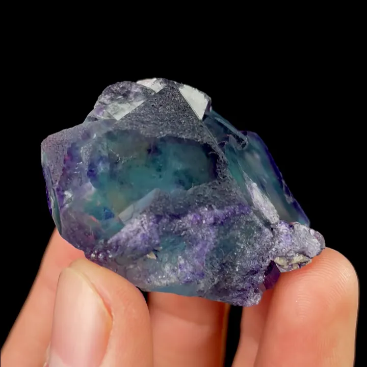 Natural Blue Phantom Fluorite, Mineral Specimen: Yindu,Inner Mongolia (35*35*20MM) - image 3