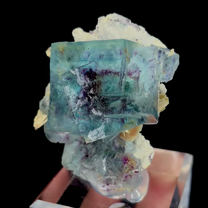 Natural Blue Phantom Fluorite, Mineral Specimen: Yindu,Inner Mongolia (50*50*35MM) image