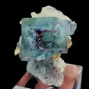 Natural Blue Phantom Fluorite, Mineral Specimen: Yindu,Inner Mongolia (50*50*35MM) - image 2