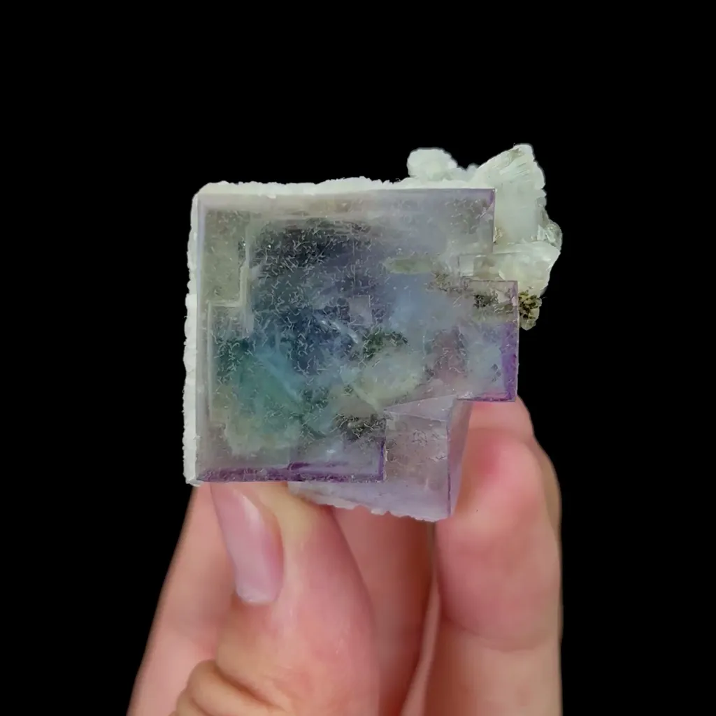 Natural Blue Phantom Fluorite Mineral Specimen,High Quality Specimen,YAO GANG XIAN,HUNAN,CHINA(35*35*35mm) image