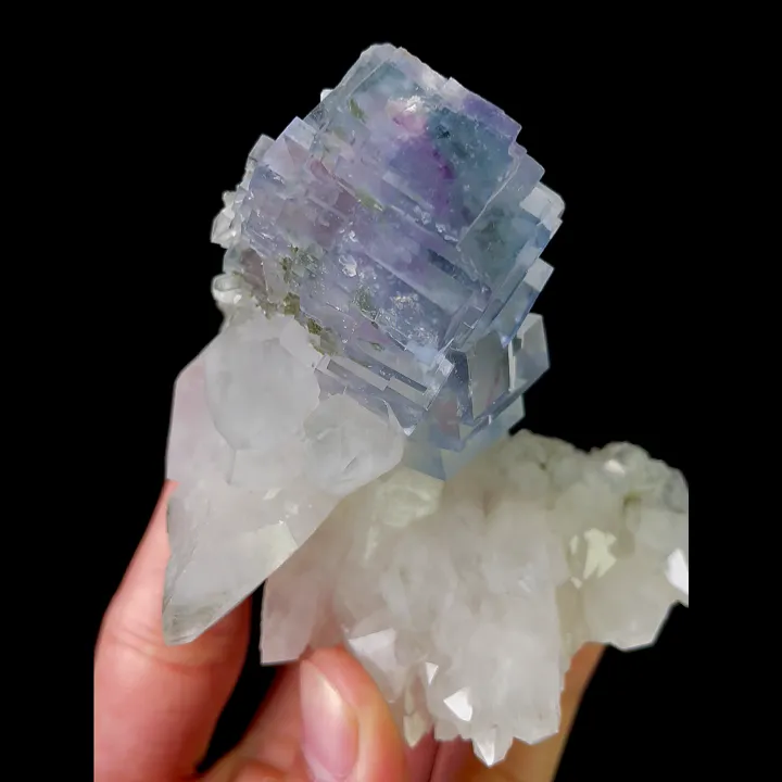 Natural Blue Phantom Fluorite Mineral Specimen,High Quality Stepped Specimen:YAOGANGXIAN (75*80*70mm) - image 2