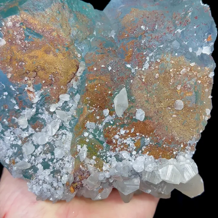 Natural Blue Phantom Fluorite, Pyrite and Calcite,Mineral Specimen:Fujian,China (150*125*80MM) - image 3