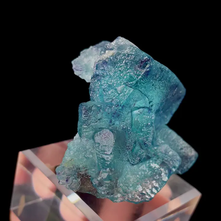 Natural Blue Phantom Fluorite & Quartz and Mica,Mineral Specimen: Yindu,Inner Mongolia (55*30*40MM) image