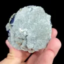 Natural Blue Phantom Fluorite with Calcite and Pyrite, Mineral Specimen:Yaogangxian,Hunan (60*60*60MM) - image 5