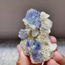 Natural Blue Phantom Fluorite with Pyrite and Flake Calcite Symbiosis comes from Yaogangxian,Hunan 40*65*45MM - image 2
