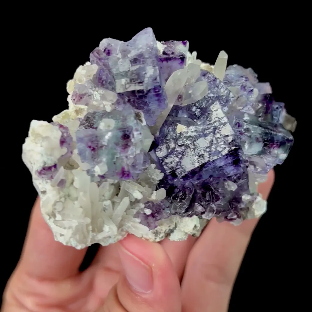 Natural Blue Phantom Fluorite with Quartz and Arsenopyrite Mineral Specimen,High Quality Specimen,YINDU,INNER MONGOLIA,CHINA(95*55*25mm) - image 2